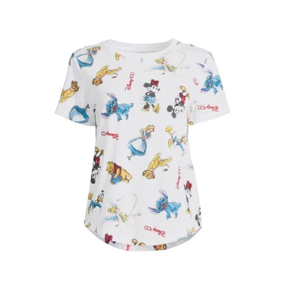 Disney 100 Print Tee T-Shirt with Short Sleeves, Size S - Picture 1 of 7